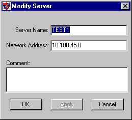 ADMIN Modify Server Dialog