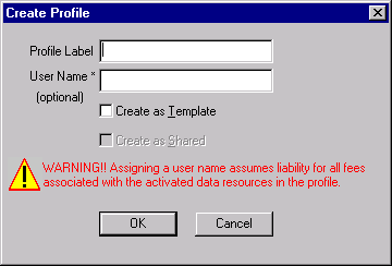 Create Profile Dialog