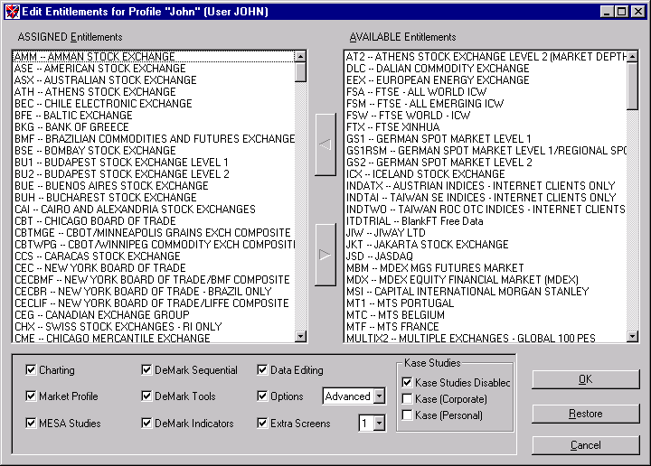 Edit Profiles Dialog